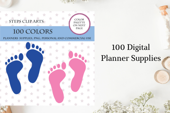 100 Baby Steps Clipart Collection