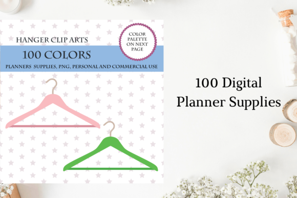100 Hanger Clip Art, Laundry Stickers for Everyday Creativity and Organization