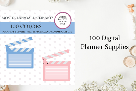 100 Movie Clapboard Clipart: A Versatile Resource for Planners and Designers