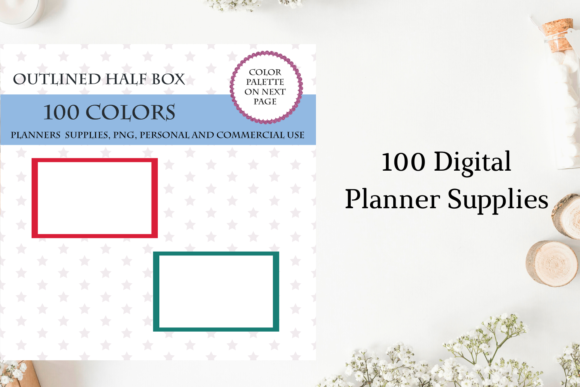100 Outlined Half Box Planner Stickers: A Versatile Tool for Organized Creativity