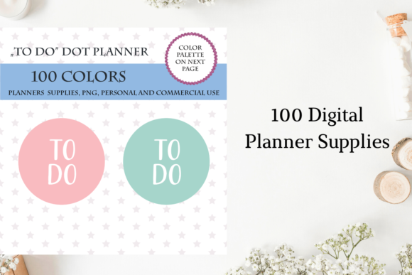 100 to Do Font Clipart and Sticker Set for Planners
