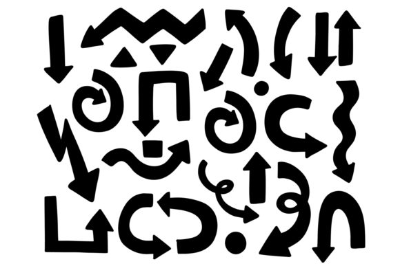 Arrow Collection Black Color Hand Drawn