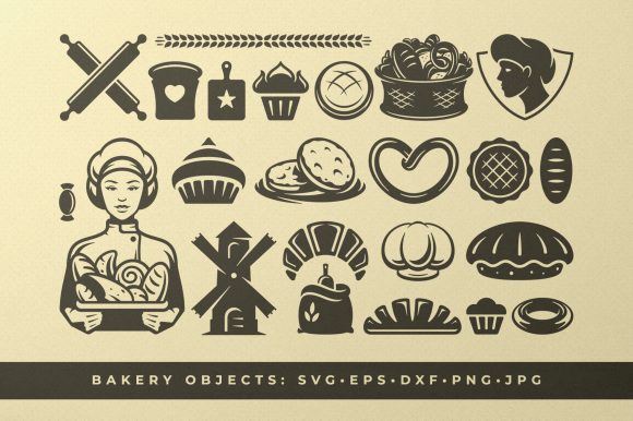 Bakery and Food Silhouettes and Icons: A Versatile Design Resource