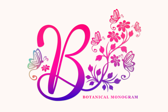 Botanical Monogram: A Timeless Font for Elegant Design Projects