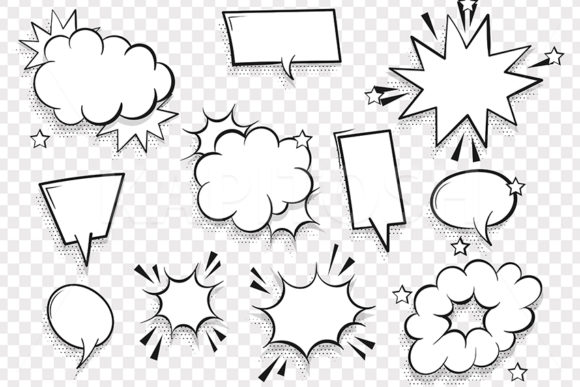 Cartoon Puff Cloud Frame Template Set: A Versatile Design Tool for Creatives and Businesses