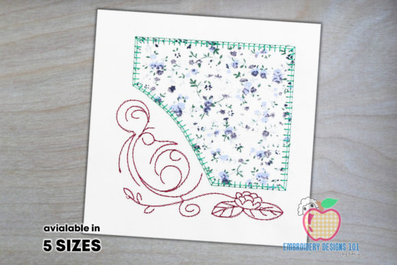 Decorative Floral Art with Frame: A Versatile Embroidery Design for Creative Expression