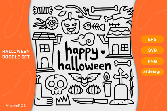 Doodle Collection Set of Halloween: A Versatile Resource for Creative Projects