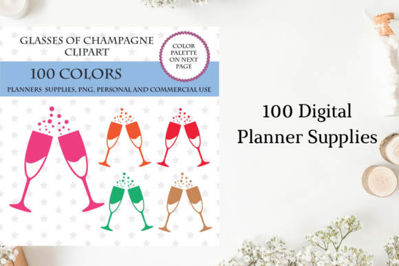 Glasses of Champagne Planner Stickers: A Sparkling Addition to Your Organized Life