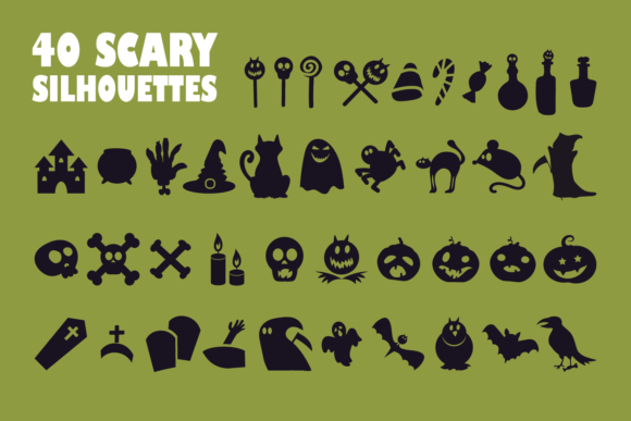 Halloween Silhouettes Set: A Versatile Resource for Creepy and Creative Designs