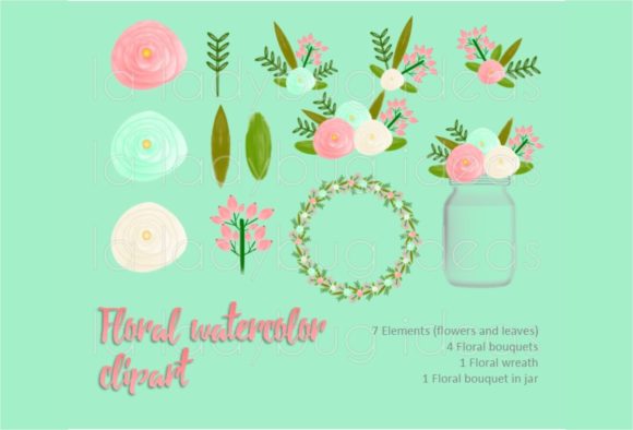 Mint and Coral Watercolor Floral Clipart: A Versatile Tool for Creative Projects