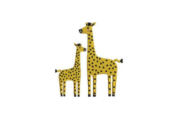 Mom and Baby Giraffes Embroidery Design