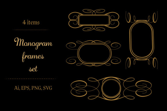 Monogram Frames Set for Elegant Design Projects