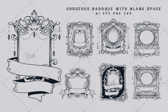 Ornament Baroque with Blank Space: A Versatile Design Asset for Creatives