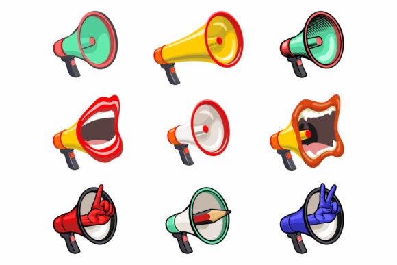 Set of Megaphones in Different Shape: A Versatile Tool for Communication and Creativity