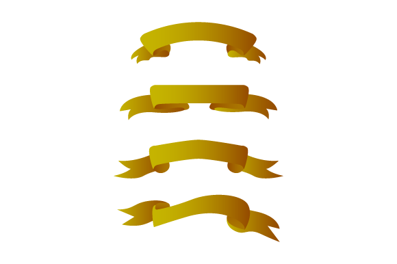 Set of Retro Golden Banner Design: A Timeless Decorative Element for Modern Use