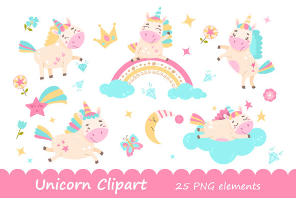 Unicorn Clipart 12: A Versatile Vector Set for Creative Projects