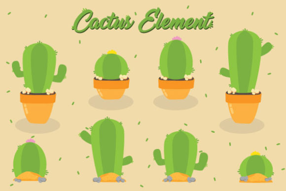 Various Shape of Cactus Vector Design