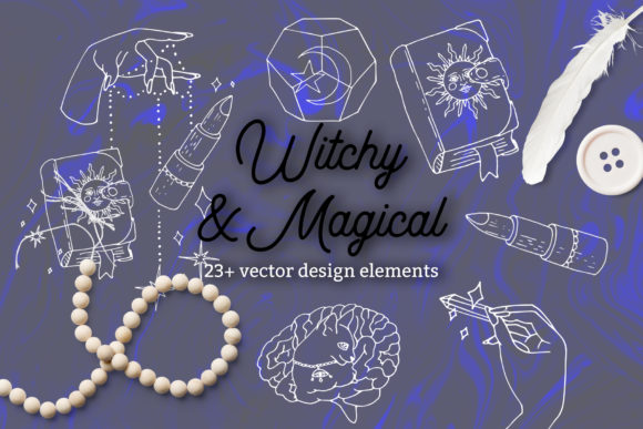 Witchy and Magical Vector Line Art Collection