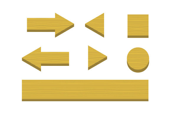 Wooden Shape Object Design Collection