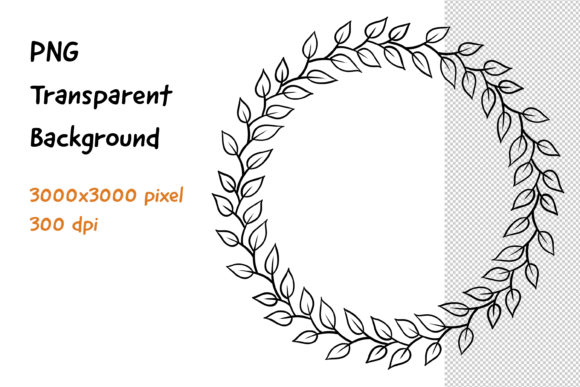 Wreath Frame Black and White -13: A Versatile Design Element for Creative Projects