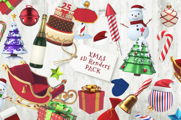 Xmas 3D Renders Pack for Creative Projects